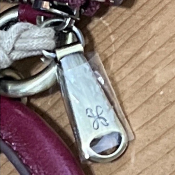 NWT - HOBO Ring Credit Card Wristlet Leather Saddleberry - Burgundy Dark Red - Picture 7 of 9